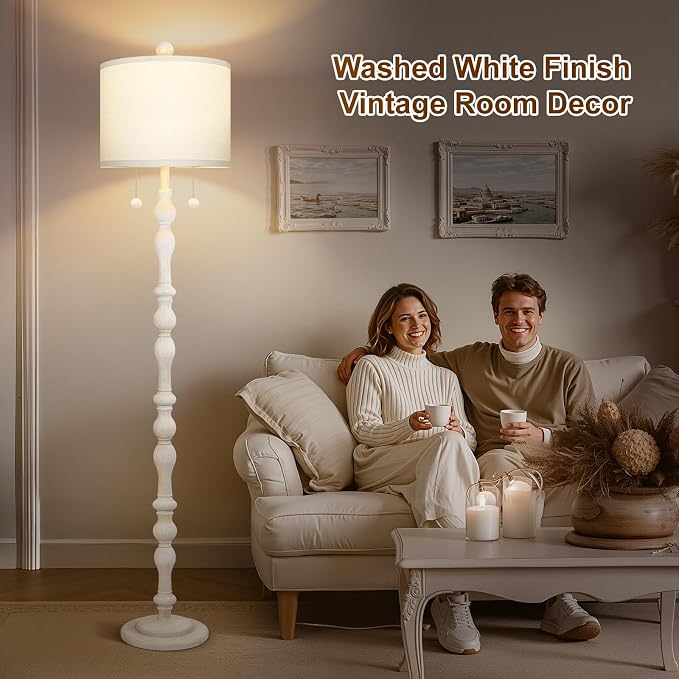 Scenekoy 65.5” Natural Real Wood Floor Lamp - Image 4