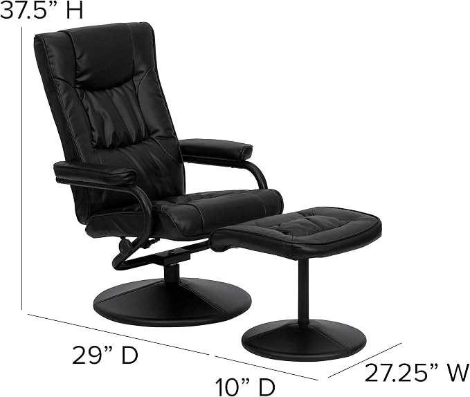 Flash Furniture Rachel Contemporary Multi-Position LeatherSoft Recliner Chair - Image 3