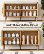 Akxomel Rattan Shoe Storage Bench - Image 6