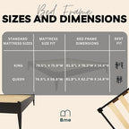 Bme Dinkee King Platform Bed Frame Wood 15 Inch - Image 11