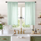 BGment Sage Green Linen Curtains 40 Inch Length by BGment