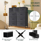 9-Drawer Dresser for Bedroom, Anti-Tip Tall Storage Organizer Chest of Drawers - Image 4