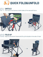 Timber Ridge Folding Oversized Rocking Camping Chair, 400lbs Capacity Portable - Image 7