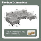 Furniwell Convertible Sectional Sofa Couch, 4 Seat Sofa Set - Image 2