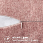MIULEE Decorative Lumbar Throw Pillow Covers 12x20 Inch Blush Pink 2 Pack | - Image 3