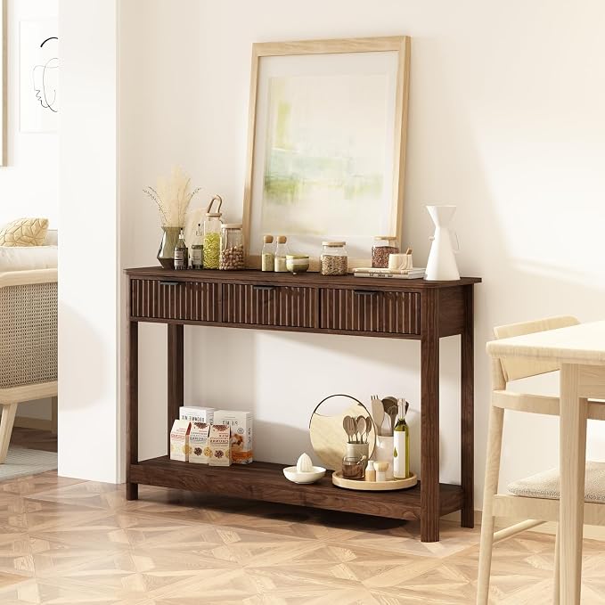 RUSTOWN Fluted Wood Console Table - Image 2