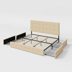 Allewie Upholstered King Size Platform Bed Frame - Image 9