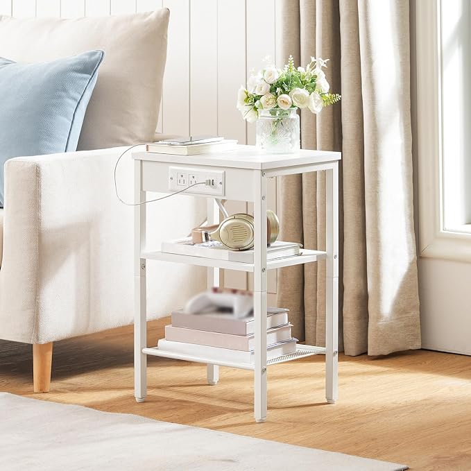 HOOBRO Side Table with Charging Station and USB Port, Small End Table - Image 2