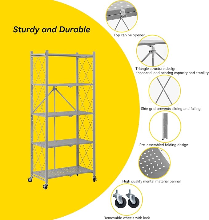 BRIAN & DANY 5-Tier Foldable Storage Shelves - Image 6