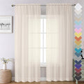 Chyhomenyc Cream Sheer Curtains 84 Inches Long 2 Panels | Light Filtering by Chyhomenyc