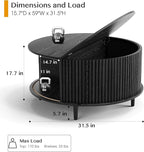 SULIVES Black Round Coffee Table - Image 2