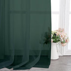 Chyhomenyc Sheer Hunter Green Curtains 90 inches Long 2 Panels, Light Filtering - Image 7