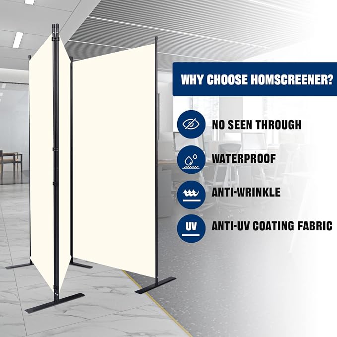 Room Divider 6FT Portable Room Dividers and Folding Privacy Screens, 3 Panel - Image 2