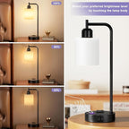 Industrial Touch Bedside Lamps for Bedrooms Set of 2 - Image 2