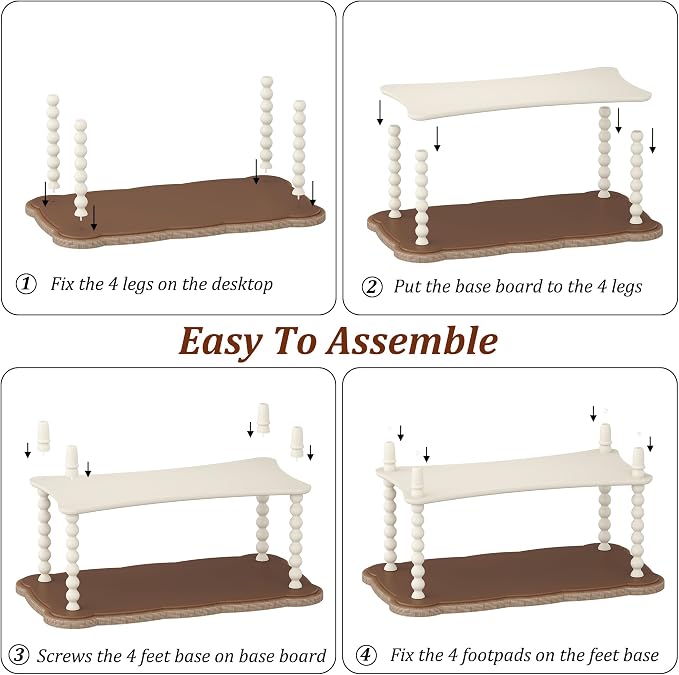 Function Home Farmhouse Coffee Table, 2-Tier Center Table - Image 9