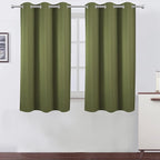 Oilve Green Blackout Curtains 38 x 54 Inch Length/Set of 2 Curtain by Lemomo