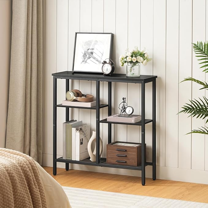 HOOBRO Narrow Console Table, Sofa Table, 4-Tier Industrial Entryway Table - Image 4