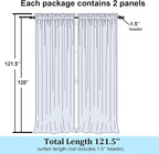 Simplebrand Black Sheer Curtains 120 Inches Long, Extra Long Rod Pocket Solid - Image 2