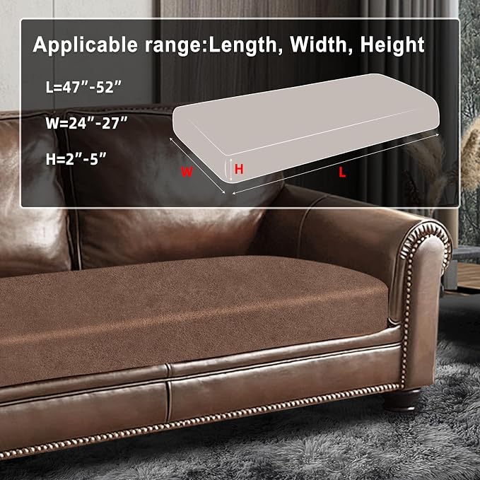ANARACHON Leather Look Couch Cushion Covers Sofa Seat Slipcovers Sets Couches - Image 3