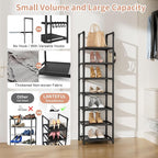 LANTEFUL Tall Shoe Rack 7 Tier Narrow Shoe Shelf Storage - Image 6