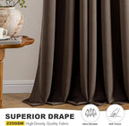 MIULEE Blackout Curtains for Bedroom 2 Panels 40"x84" Long Chocolate Brown | - Image 5