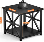 GreenForest End Table with 2-Tier Storage Shelf, 19.7 inch Side Table - Image 3