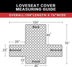 Easy-Going Reversible Couch Cover, 2 Cushion Sofa, Dark Blue/Ivory | Loveseat - Image 6