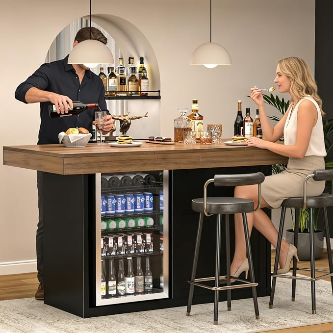 GDLF Bar Height Table with Fridge Space, 41.1" H Counter Height Pub Tall Dining - Image 8