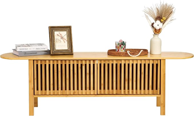 Bamboo TV Stand for TVs up to 65", Accent Entertainment Center - Image 9