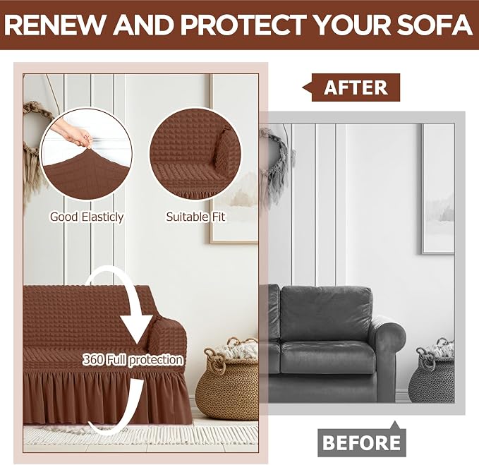 Fanfanwin 3 Pcs Sofa Slipcover Set - Image 5