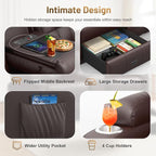 3-Seater Reclining Sofa Couch, RV Wall Hugger Loveseat - Image 6