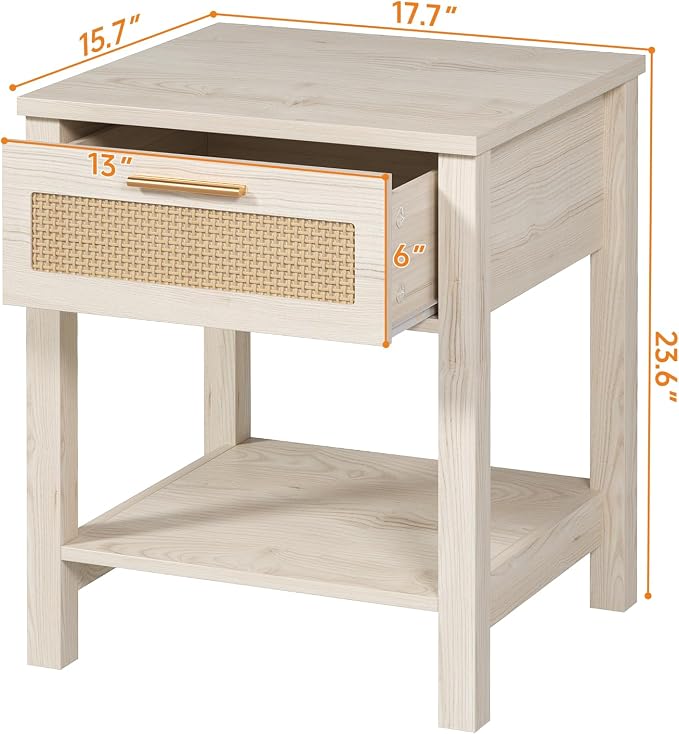 Set of 2 Nightstands, Modern End Table - Image 2