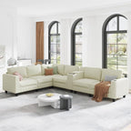 KEIKI 133" L-Shaped Oversized Corduroy Modular Sectional Sofa by KEIKI