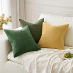 MIULEE Moss Green Chenille Couch Throw Pillow Covers, 20x20 | Set of 2 - Image 4
