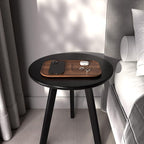 Round End Table Side Table 100% Solid Wood Occasional Table Minimal - Image 6