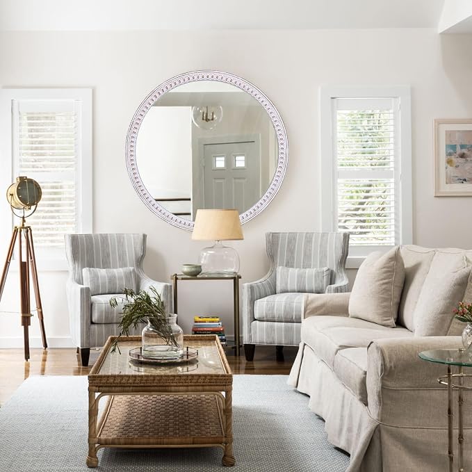 30 Inch Rustic Farmhouse Round Mirror - Image 5