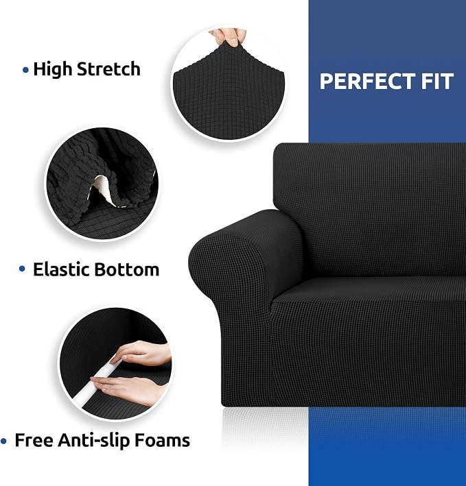 Stretch Couch Covers for Sofa, 3 Cushion Couch Slipcover, Elastic Bottom for - Image 6