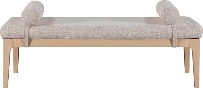 Meridian Furniture 22072Beige Priscilla Collection Art Deco Bench - Image 4