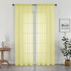 Sheer Curtains 84 inches Long 2 Panels Set by OWENIE