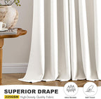 MIULEE Blackout Curtains for Bedroom 2 Panels 34 x 45 Inch Long Ivory | Thermal - Image 5