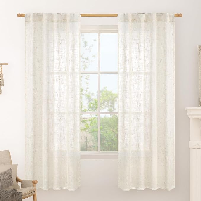 Light Filtering Linen Curtains 72 inches Long by LAMIT