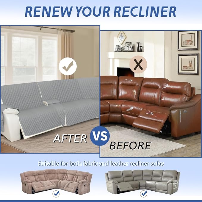 Arfntevss Recliner Sectional Couch Covers 1OO% Waterproof L Shape Sofa Cover - Image 6