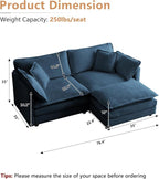 mikibama Modular Sectional Sofa, 76.4 Inch L Shaped Couch Set - Image 2
