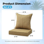 Outdoor Deep Seat & Back Cushion Set, 24 x 24 Inch Water Repellent and Fade - Image 2