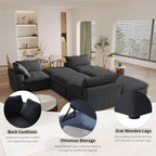 Cloud Modular Sectional Sofa Couch, 120.45" V Shaped Convertible Couches - Image 6