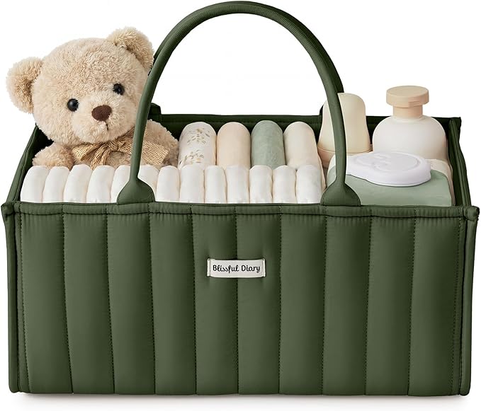 Blissful Diary Baby Diaper Caddy Organizer, Stylish Storage Basket by BlissfulDiary