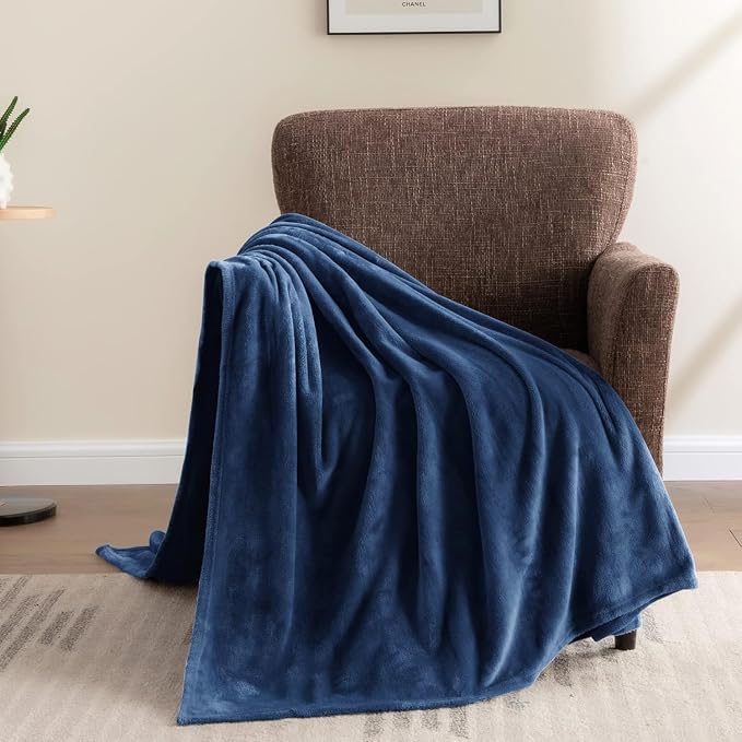 BEDELITE Fleece Blanket Soft Plush Full Bed Blanket Navy 84"x90" | Ultra Soft - Image 8