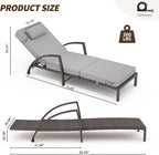 GarveeLife 2-Piece Rattan Patio Folding Chaise Lounge, 5-Position Adjustable - Image 2