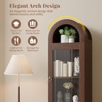 71" Tall Arched Cabinet with Acrylic Door, Modern Curio Arched Bookcase with - Image 4