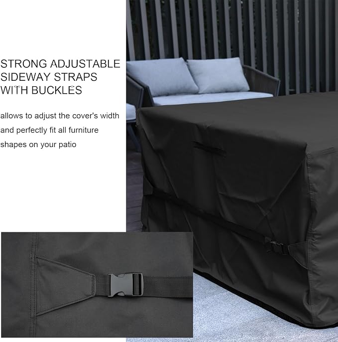 Patio Furniture Set Cover Waterproof Rectangular Heavy Duty 600D Outdoor - Image 5